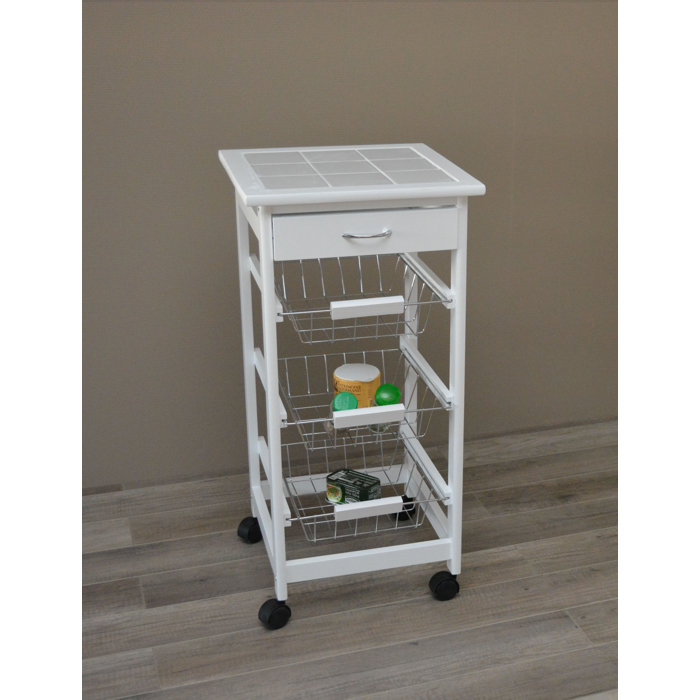 Brambly Cottage Küchenwagen Django mit Fliesenplatte | Wayfair.de